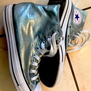 Metallic blue converse